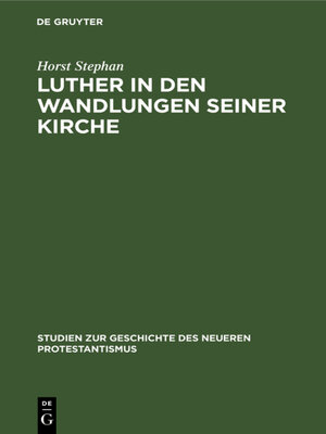 cover image of Luther in den Wandlungen seiner Kirche